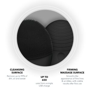 FOREO Luna 3 Men Silicone Facial Cleansing & Firming Massage Brush for Skin and Beard, Shave Prep, Ultra-Hygienic,16 Intensities, 650 uses/USB Charge, App-Connected, Waterproof, 2-Year Warranty