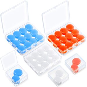 frienda 21 pairs ear plugs for sleeping reusable moldable silicone earplugs soft noise cancelling earplugs sound blocking ear plugs with case for swimming concert 32db nrr (white, blue, orange)