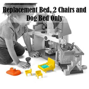 Billfisher Replacement Parts for Little People House FHF34 - Fisher-Price Little People Big Helpers Home Playset ~ Replacement Bed, 2 Chairs and Dog Bed