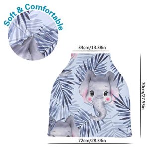 Nursing Cover Breastfeeding Scarf Pattern with Elephants- Baby Car Seat Covers, Infant Stroller Cover, Carseat Canopy (a)