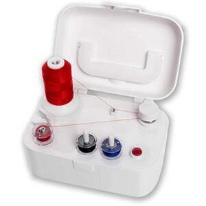 singer | bobbin winder for sewing machines - for class 15 and 15j bobbins - simple & portable - battery powered, white