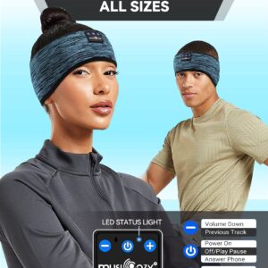 MUSICOZY Sleep Headphones Bluetooth 5.2 Headband, Wireless Music Sleeping Mask Headphones Earbuds Earphones Sweatproof for Women Mom Sports Workout Running Jogging Yoga Cool Gadgets Unique Gifts