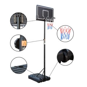 Rakon Portable Basketball Hoop & Goal Basketball System Stand Height Adjustable 6.2ft -8.5ft with 35.4in Backboard & Wheels for Youth Teenagers Outdoor Indoor Basketball Goal Game Play