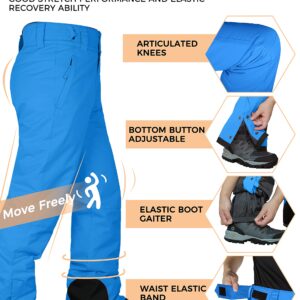 Skieer Men's Mountain Ski Pants Waterproof Insulated Warm Thickened Snow Pants(Black,Medium)