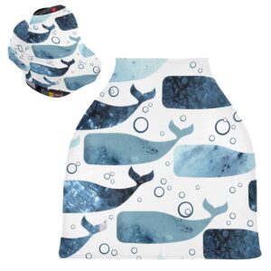 Nursing Cover Breastfeeding Scarf Whale- Baby Car Seat Covers, Stroller Cover, Carseat Canopy (j)