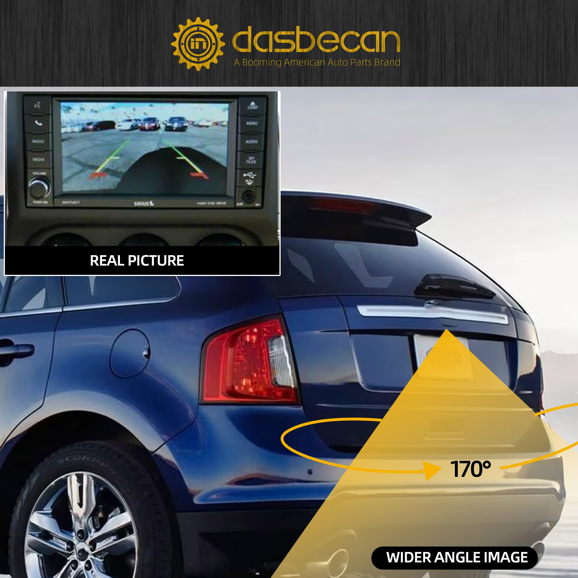 Dasbecan Rear View Park Assist Backup Camera Replacement Compatible with Ford Edge 2011-2015 Lincoln MKX 2011-2013 Replaces# BT4Z-19G490-B