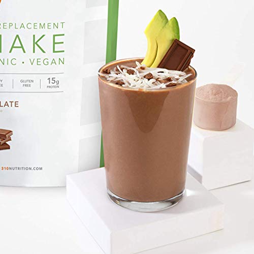 310 Nutrition - Vegan Organic Plant Powder and Meal Replacement Shake - Gluten, Dairy, and Soy Free - Keto and Paleo Friendly - 0 Grams of Sugar - Chocolate - 14 Servings