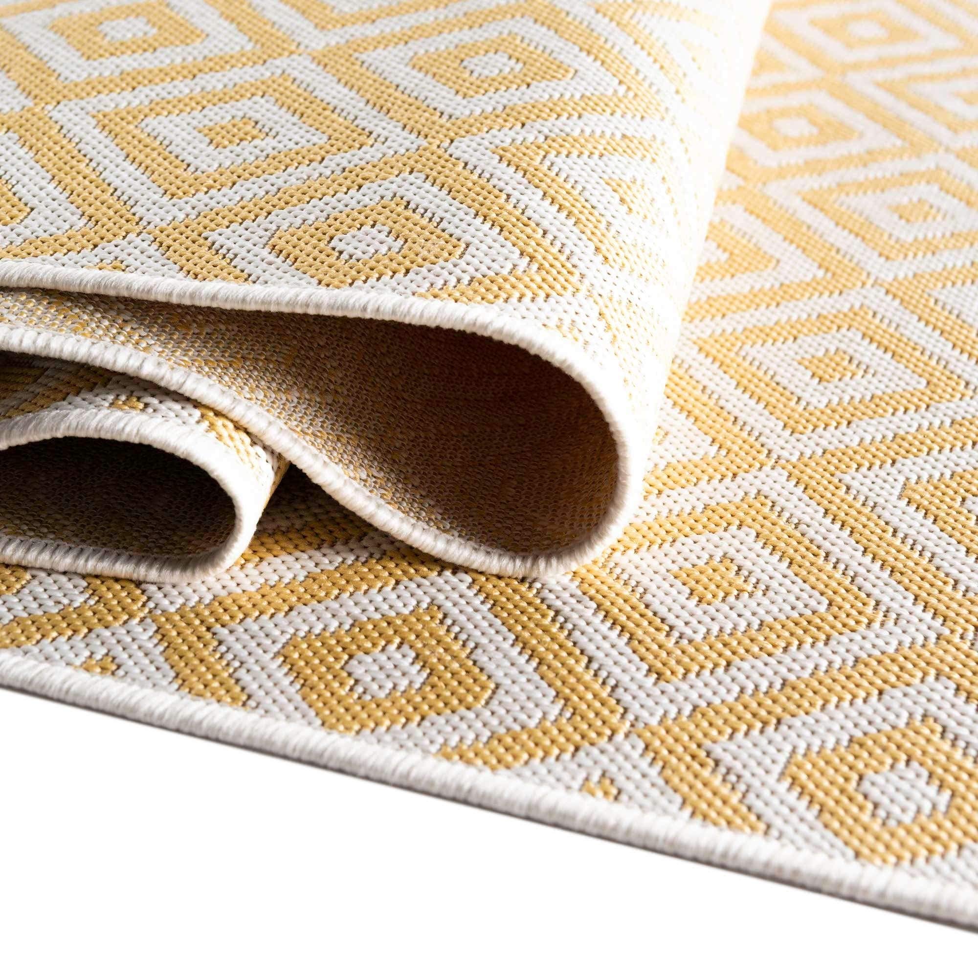 Unique Loom Jill Zarin Outdoor Collection Area Rug - Costa Rica (2' x 3' 1'' Rectangle, Yellow Ivory/ Ivory)