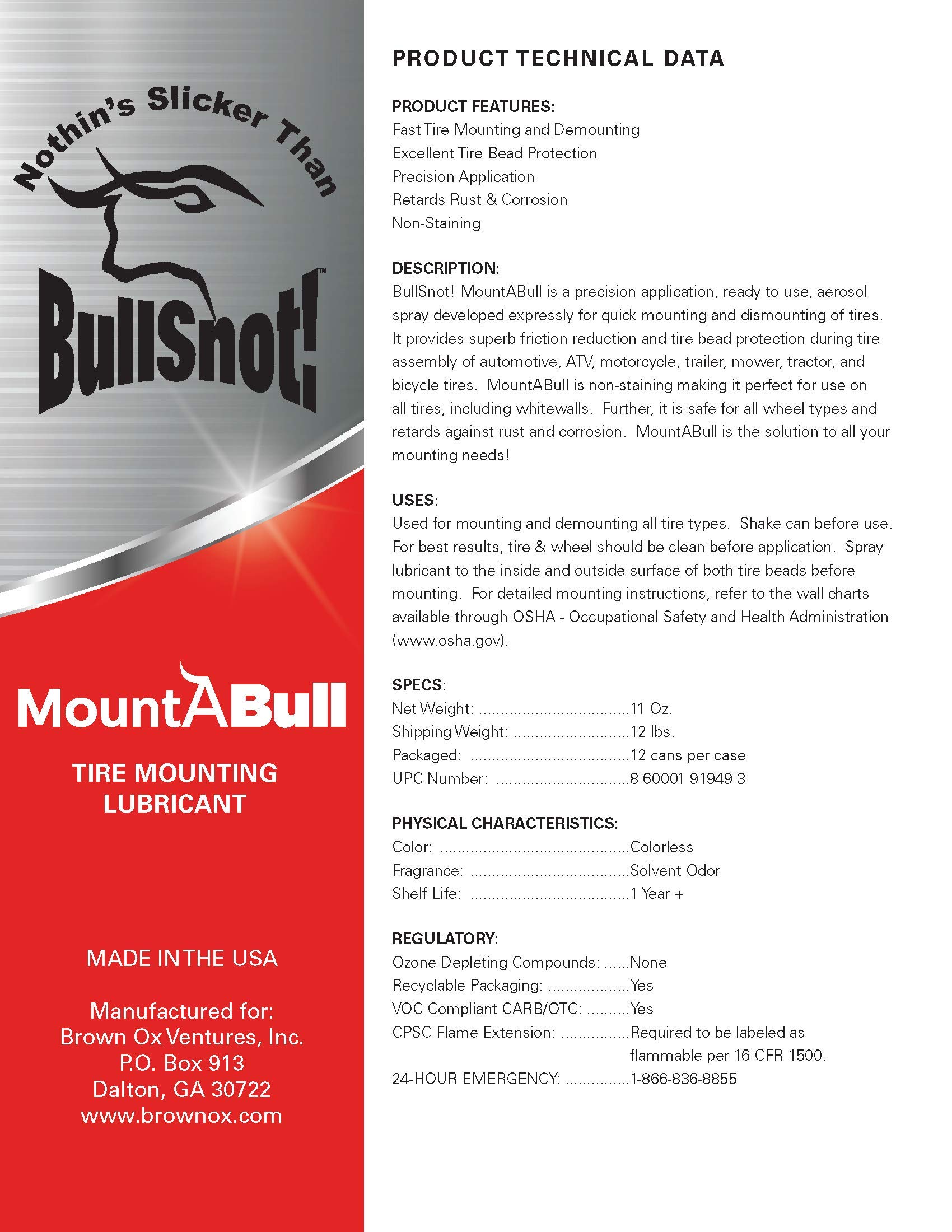 BULLSNOT! MOUNTABULL TIRE MOUNTING Lubricant