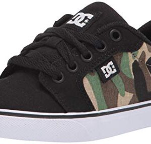 DC boys Anvil Skate Shoe, Black/Camo Print, 1 Little Kid US