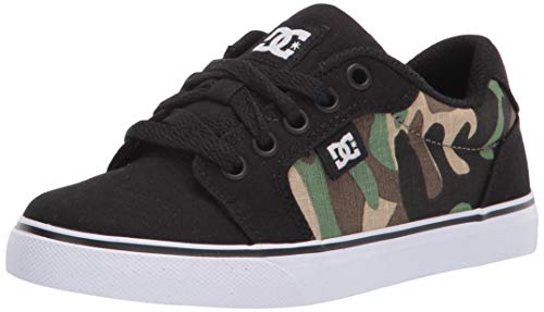 DC boys Anvil Skate Shoe, Black/Camo Print, 1 Little Kid US