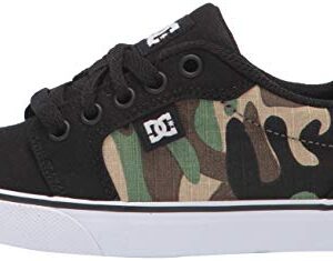 DC boys Anvil Skate Shoe, Black/Camo Print, 1 Little Kid US