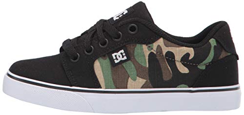 DC boys Anvil Skate Shoe, Black/Camo Print, 1 Little Kid US