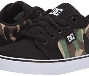 DC boys Anvil Skate Shoe, Black/Camo Print, 1 Little Kid US