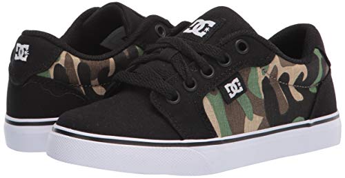 DC boys Anvil Skate Shoe, Black/Camo Print, 1 Little Kid US