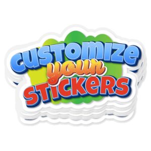 Hot4TShirts Personalized Stickers — Custom Vinyl Stickers Labels for Business, Weddings, Birthday Parties, Gifts — 50 Pack (2" Die Cut)