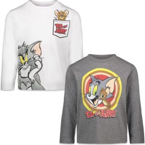 Warner Bros. Tom and Jerry Big Boys 2 Pack Long Sleeve Graphic T-Shirt 10-12 Multicolored