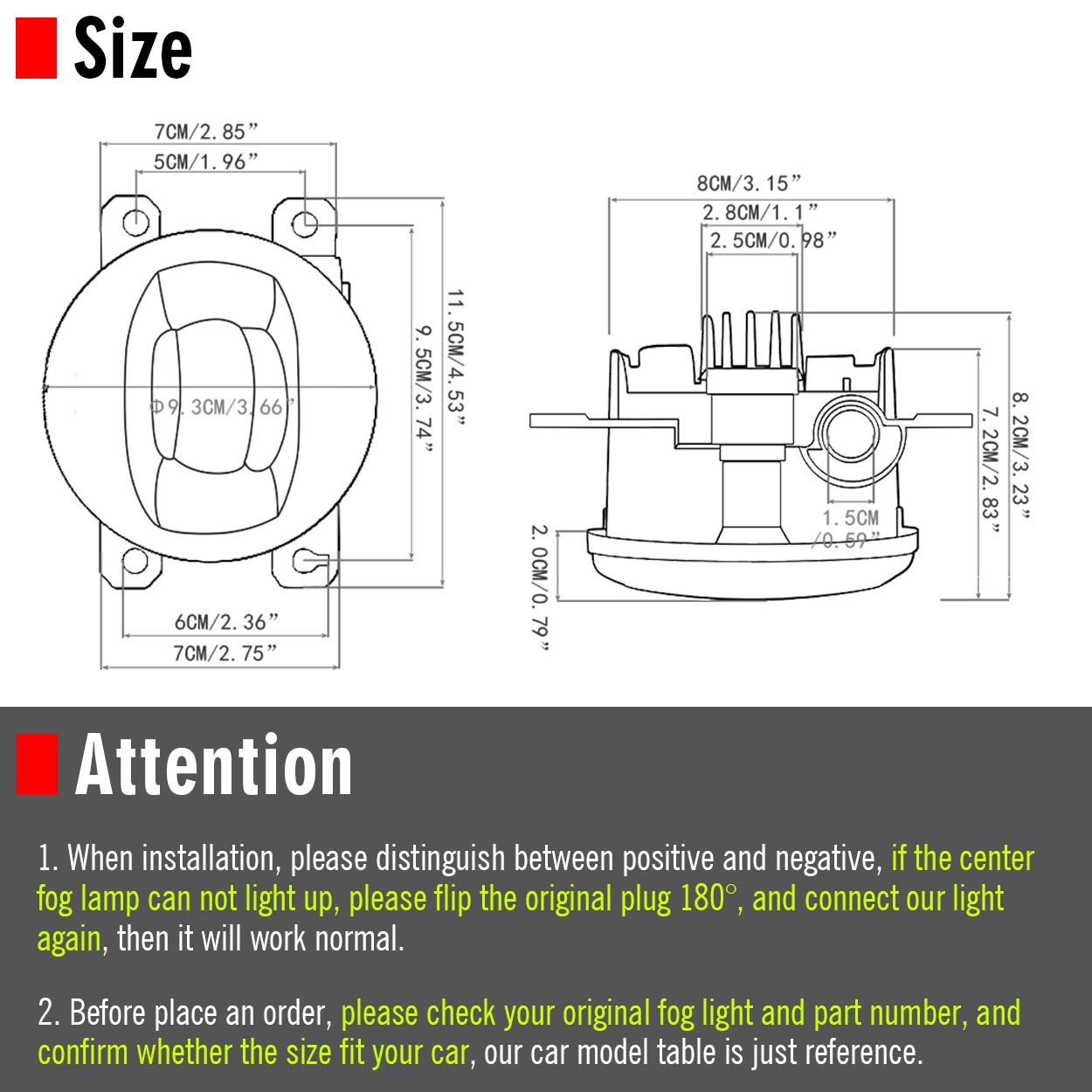 Updated LED Lens Fog Light Replacement for Ford 13-16 Fusion, 11-15 Explorer, 08-14 Focus, 15-17 Mustang, 19-21 Ranger, 11-19 Transit Connect, 14-18 Fiesta, Front Bumper Driving Fog Lamp