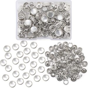 pearl snaps fasteners kit,10mm clothes ring for western shirts clothes prong ring snaps (white)