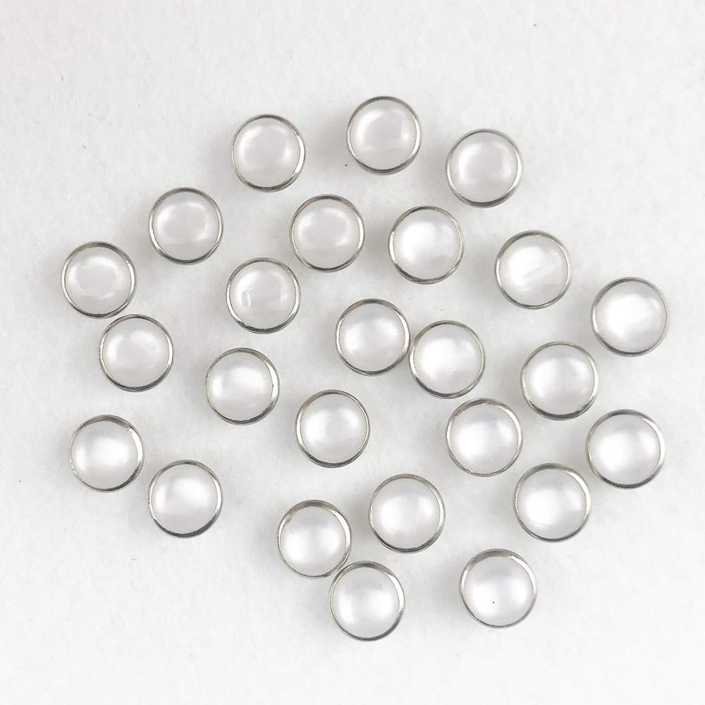 Pearl Snaps Fasteners Kit,10mm Clothes Ring for Western Shirts Clothes Prong Ring Snaps (White)