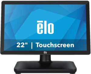 elo elopos 22" point of sale system, 22-inch 1080p full hd touchscreen with i5, win 10, 8gb ram, 128gb ssd, and stand with connection hub