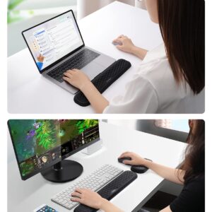 Vaydeer Wrist Rest for Keyboard and Mouse, Computer Ergonomic Wrist Support Pad, Soft Memory Foam Arm Cushion for Desk, Palm Hand Office Laptop Typing