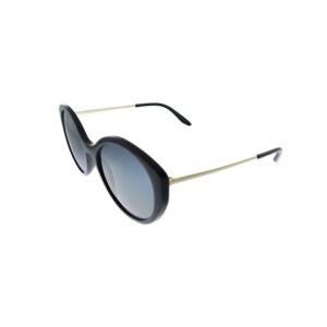 prada pr 18xs 1ab5z1 black plastic round sunglasses grey polarized lens