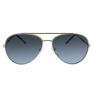 Prada PR 66XS ZVN5Z1 Gold Metal Aviator Sunglasses Grey Polarized Lens