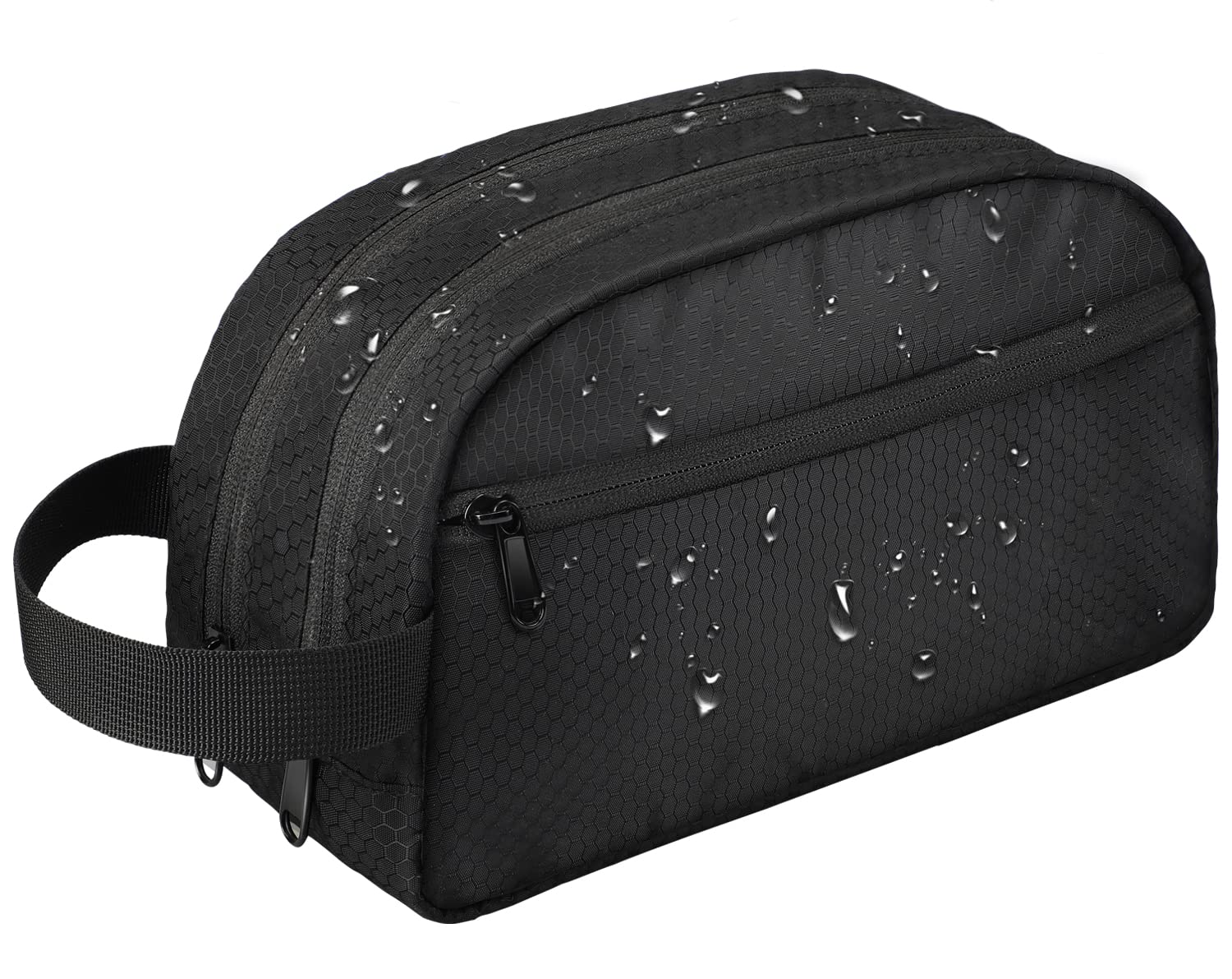 emissary Nylon Men's Toiletry Bag - Large Waterproof Shower Bag - Travel Toiletries Bag - Dopp Kitt for Men - Toiletry Bag for Men and Women - Shaving Bag for Men Travel (Black Water-Resistant)