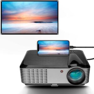 5000 lumens projector,1080p native projector with wifi and bluetooth, home theater projector with hdmi usb vga av, projection size 50"-200", compatible with smartphone tablets game consoles tv stick