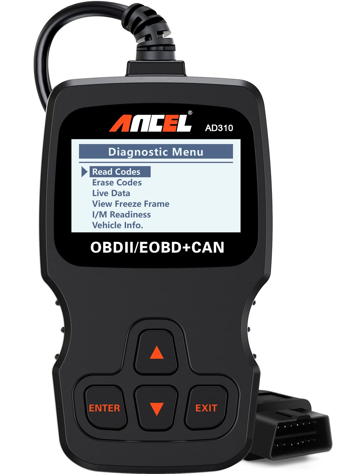 ANCEL AD310 Classic Enhanced Universal OBD II Scanner Car Engine Fault Code Reader with ANCEL Protective Case Storage Bag