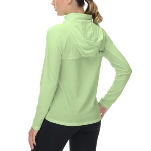 BASSDASH Women’s UPF 50+ Performance Hoodie Long Sleeve UV Fishing Hiking Shirt Apple Green