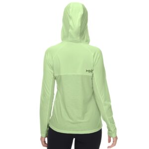 BASSDASH Women’s UPF 50+ Performance Hoodie Long Sleeve UV Fishing Hiking Shirt Apple Green