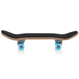 raguso maple wooden alloy fingerboard finger skateboards mini fingerboard with soft pad bearing wheels and box reduce pressure kids gifts(light blue)