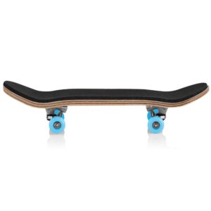 Raguso Maple Wooden Alloy Fingerboard Finger Skateboards Mini Fingerboard with Soft Pad Bearing Wheels and Box Reduce Pressure Kids Gifts(Light Blue)