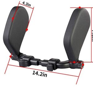 STYLOOC Car Seat Headrest Pillow, Car Seat Pillow Headrest Support Neck Pillow Head Protection Cervical Spine Adjustable on Both Sides Telescopic Version PU Leather Universal for Kids Adults Travel