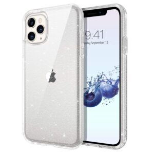 domaver iphone 11 pro max case clear glitter sparkle soft gel anti-slip durable smooth shockproof protective phone cover for iphone 11 pro max 6.5 inch