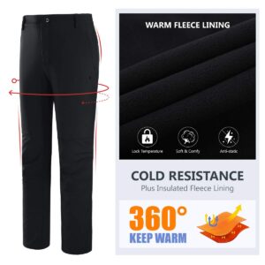 CAMELSPORTS Women's Hiking Pants Fleece Lined Ski Pants Winter Warm Waterproof Insulated Snow Travel Cargo Softshell Trousers