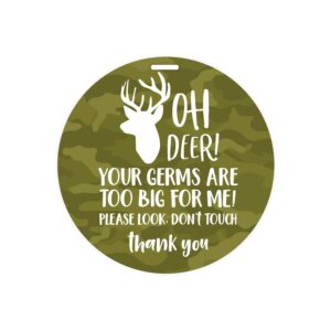 camouflage deer stop no touching baby car seat sign/country boy stroller tag/camo car seat accessory