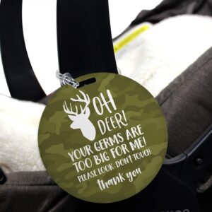 Camouflage Deer Stop No Touching Baby Car Seat Sign/Country Boy Stroller Tag/Camo Car Seat Accessory