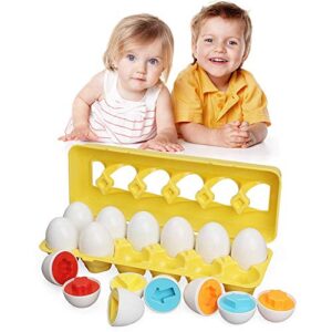 tinoteen toddler matching toys easter egg color shape learning educational infant toy for 18+ month