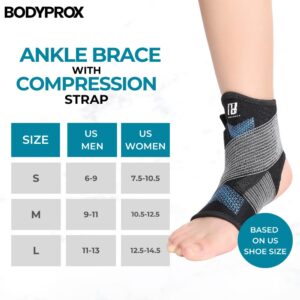 Ankle Brace for Women and Man, Ankle Compression Sleeve, Ankle Support with Adjustable Compression Strap for Sprained Ankle, Injury Recovery and More! (Small)