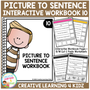 picture to sentence worksheets workbook 10