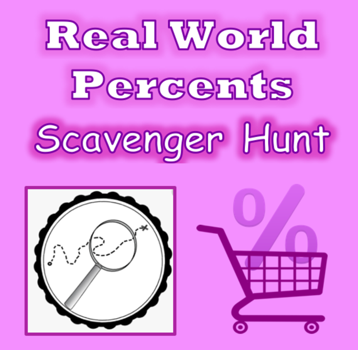 Percents in the Real World - Scavenger Hunt!