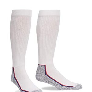 One Tough Sock unisex adult Extended Cushioned Over the Calf Casual Socks, White, X-Large US