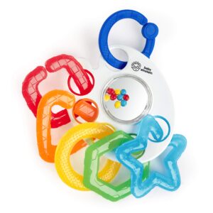 baby einstein shake rattle & soothe take-along textured teether toy - bpa free ages newborn + , multi