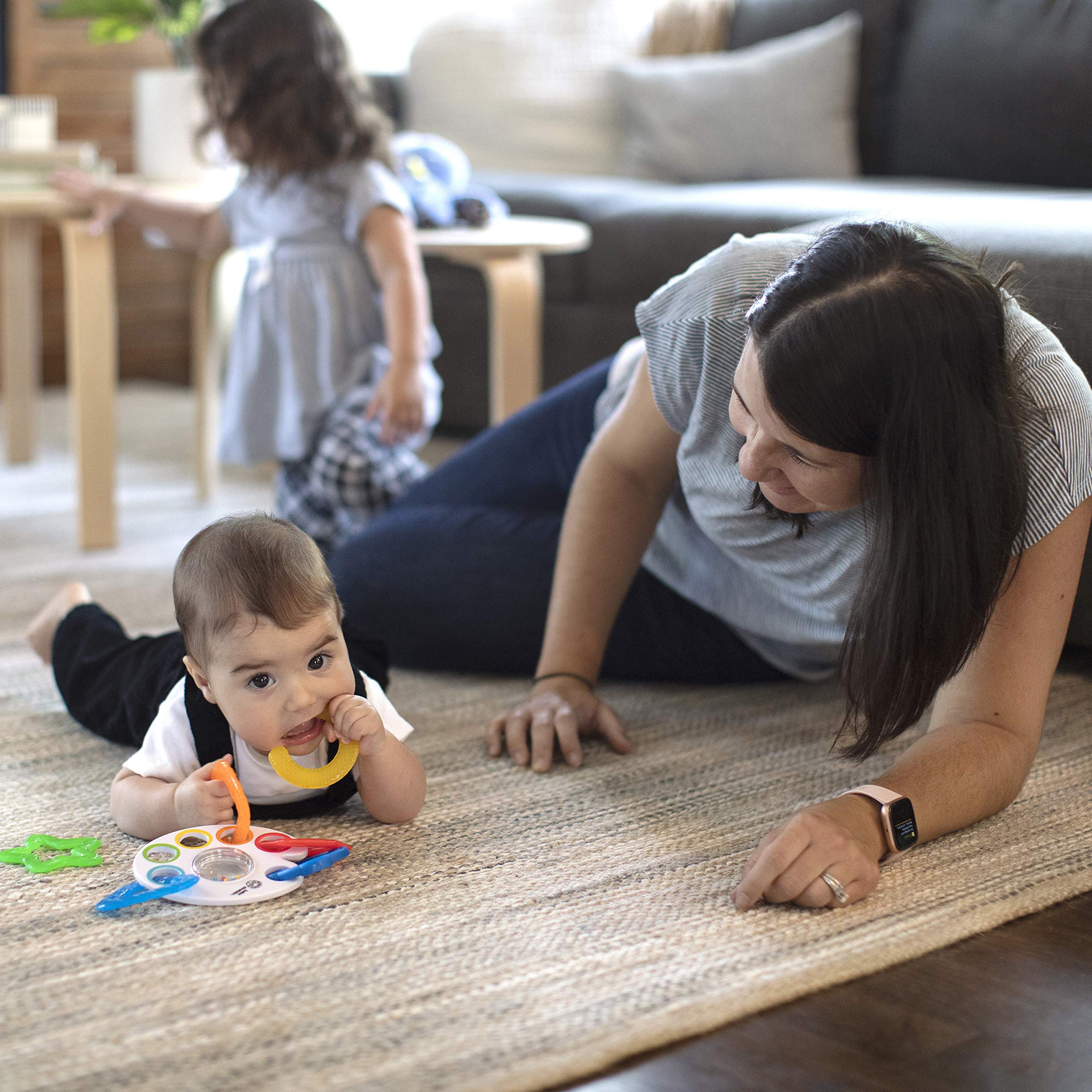 Baby Einstein Shake Rattle & Soothe Take-Along Textured Teether Toy - Bpa Free Ages Newborn + , Multi