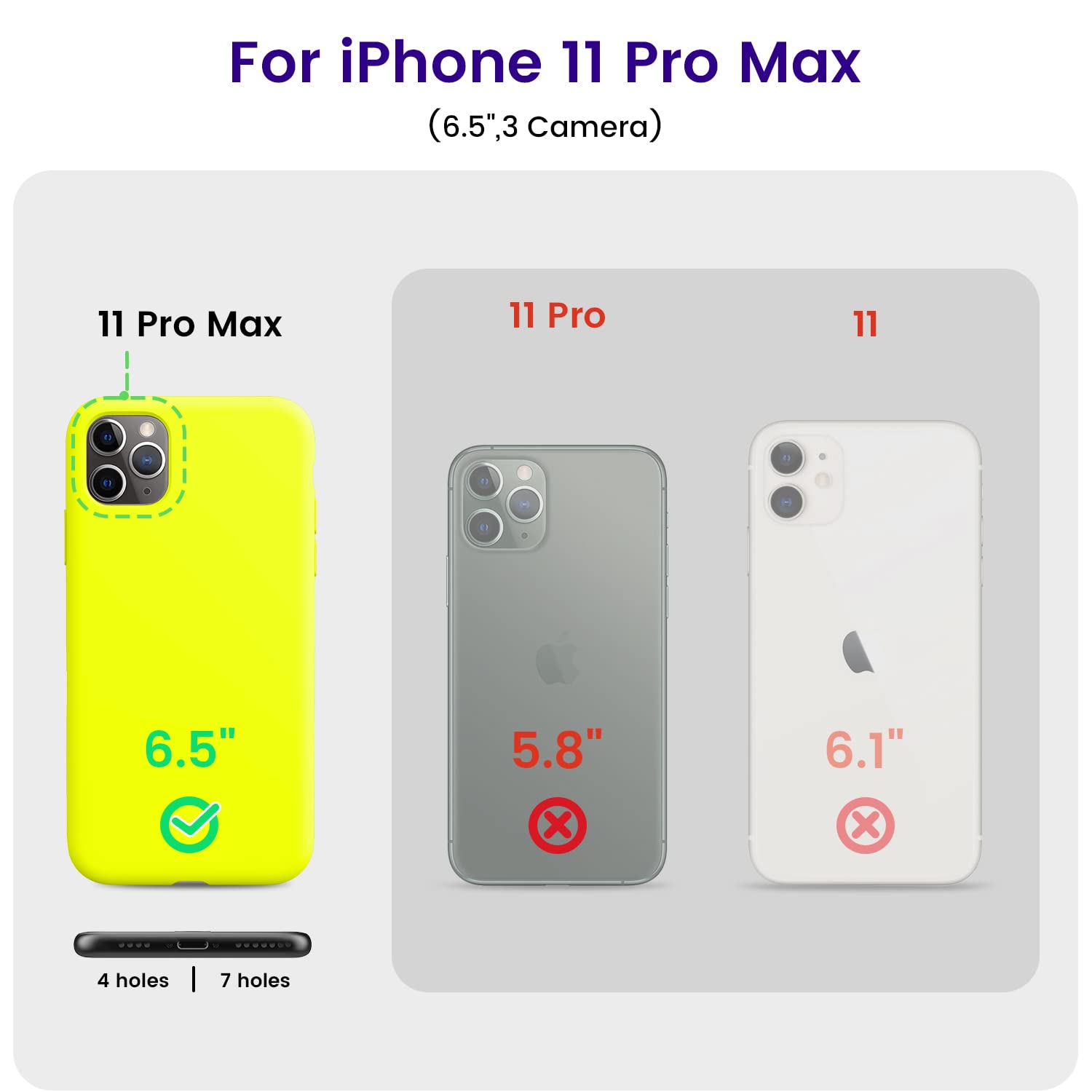 OTOFLY iPhone 11 Pro Max Case,Ultra Slim Fit iPhone Case Liquid Silicone Gel Cover with Full Body Protection Anti-Scratch Shockproof Case Compatible with iPhone 11 Pro Max (Fluorescent Yellow)