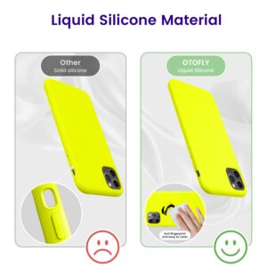 OTOFLY iPhone 11 Pro Max Case,Ultra Slim Fit iPhone Case Liquid Silicone Gel Cover with Full Body Protection Anti-Scratch Shockproof Case Compatible with iPhone 11 Pro Max (Fluorescent Yellow)