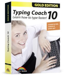 typing coach 10 - typing software for adults, kids and students - learn how to type faster - computer program - compatible with win 11, 10, 8.1, 7